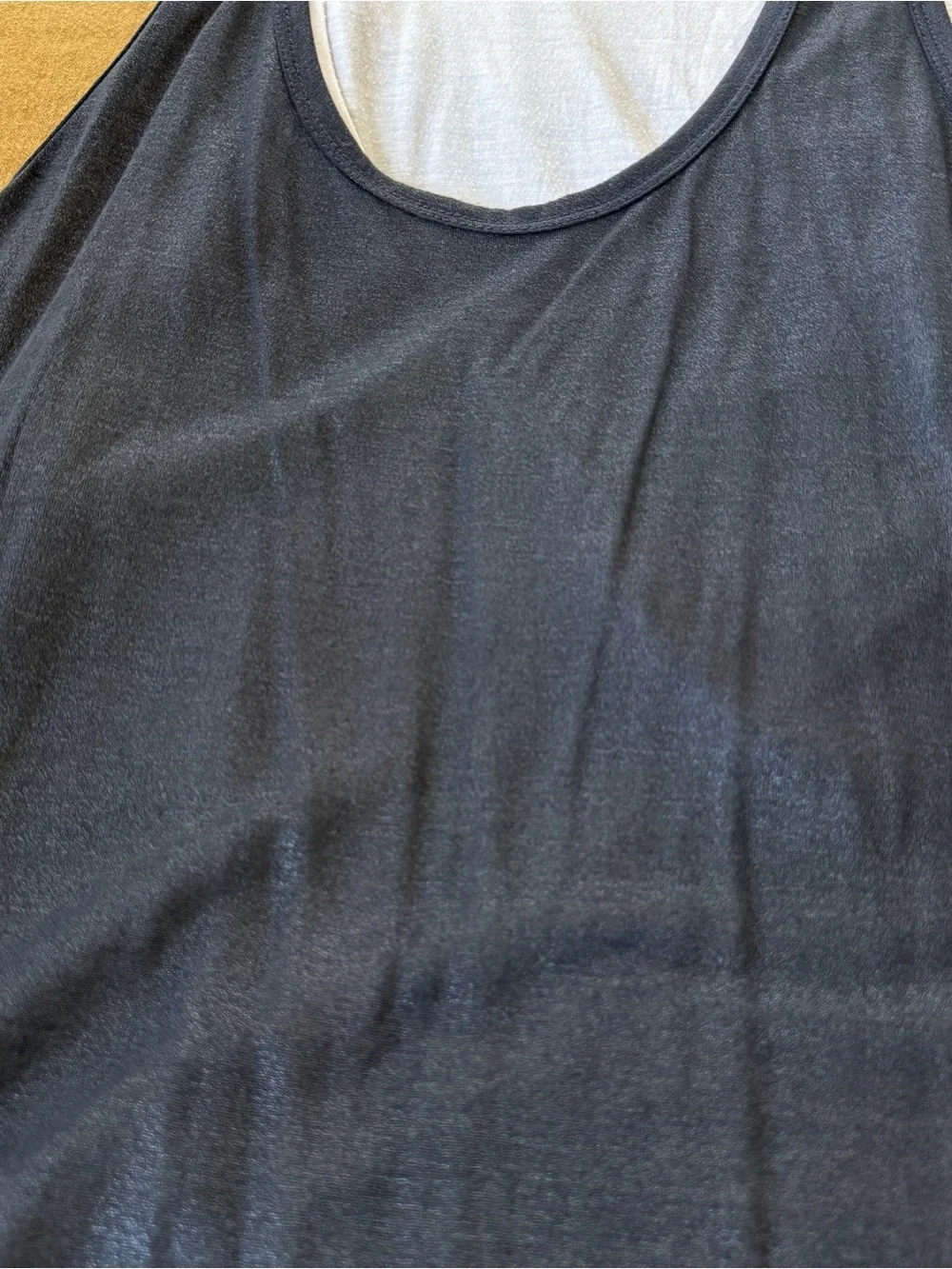 S Max Mara Sleeveless Navy Layered Tank Top - Picture 3 of 3